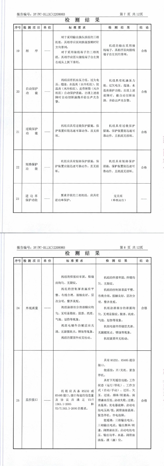 电利来发电机300kw发电机组报告_00